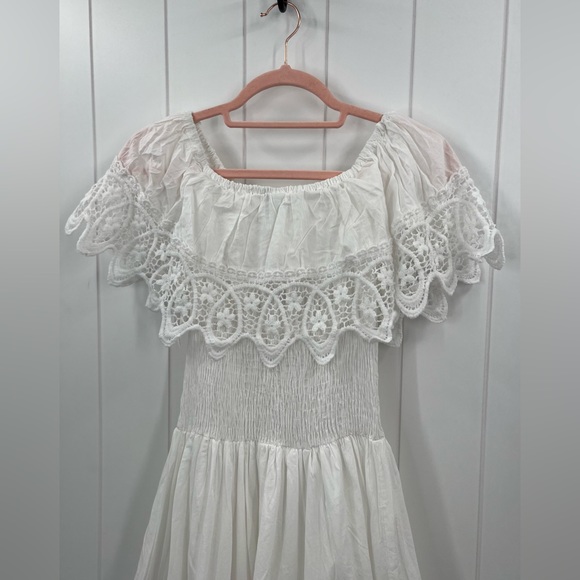 🆕Advance Apparels White Cotton Dress Eyelet Crochet Midi S/M, L/XL & 1X/2X - Picture 5 of 10